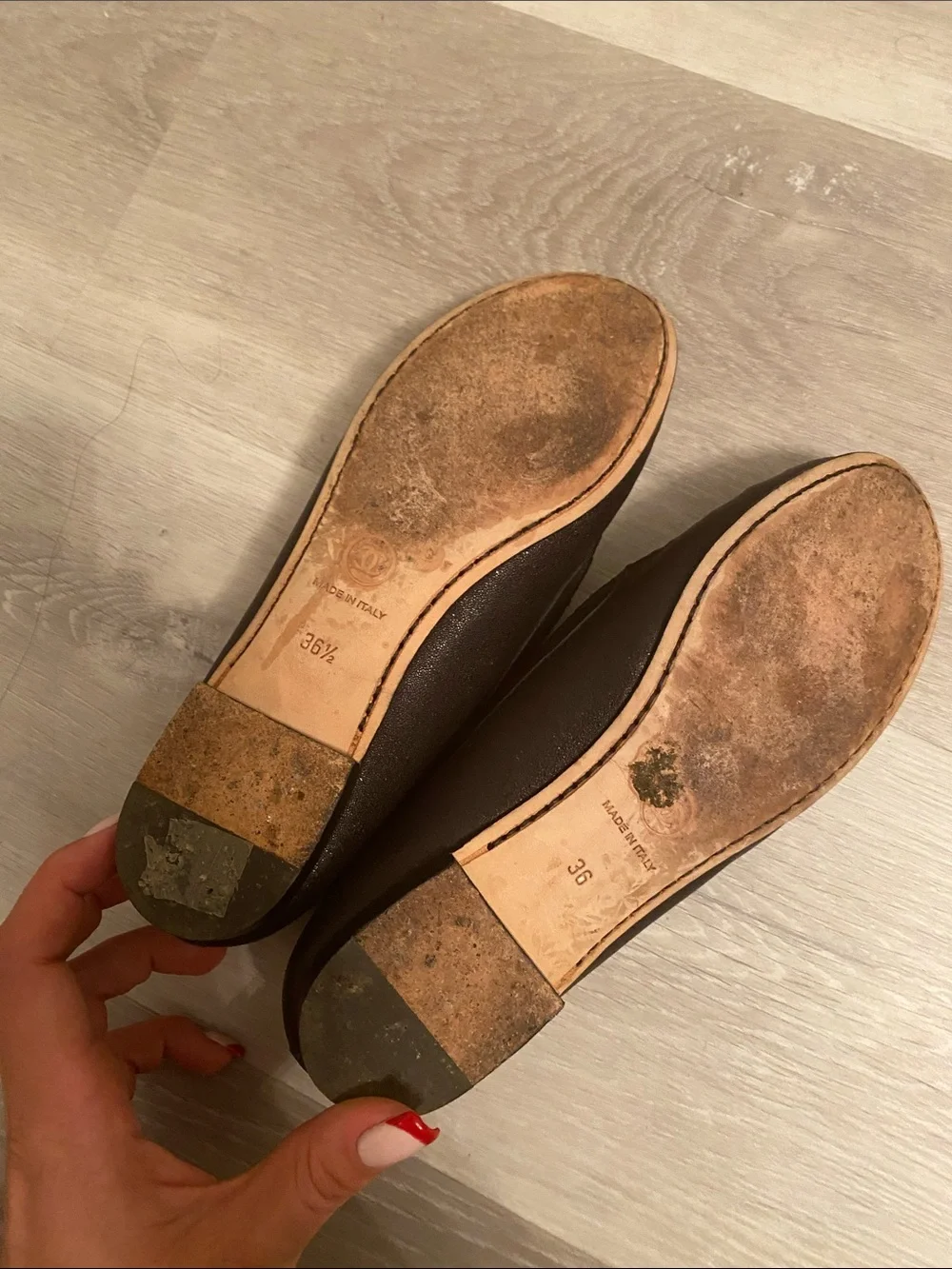 CHANEL Black Leather CC Logo Driving Loafers size 6.5